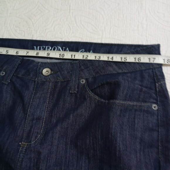 Merona Womens Dark Wash DenimCropped Jeans 14R Stretch - Picture 8 of 10